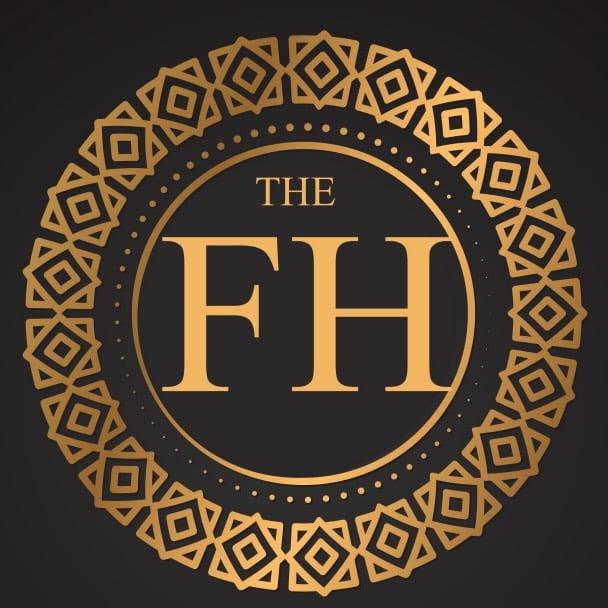 The Flavor House gold FH monogram crest